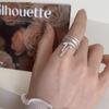 Anillo de Lazo de Plata Esterlina S925 para Mujer, Exquisito Diseño de Cinta, Costuras Lineales, Estilo Dulce de Ballet, Anillo Abierto