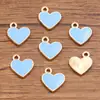10 Colores 12*13mm Colgante Pequeño en Forma de Corazón DIY Encanto de Esmalte Dorado Kc Accesorio Bolsa de Joyería Decoración para Uñas
