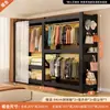 Guarda-roupa estilo estante para casa, fácil de montar, painel perfurado à prova de poeira para apartamentos de aluguel, armário de armazenamento cabideiro de quarto estilo aberto