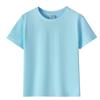 Camiseta de cuello redondo de algodón para niños de verano de 180 g, color liso, manga corta, ropa para padres, ropa de clase, venta al por mayor