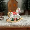 Nuevos adornos de caballo mecedor de resina de Navidad, perfectos para crear una atmósfera festiva, decorar ventanas, mesas, hogares y fiestas