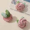 Estilo Japonés Frescas y Elegantes Rosas Rizadas de Tela DIY Hecho a Mano Pinza para el Cabello Simple Cordón para el Cabello Accesorios para Ropa