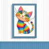 Mona Lisa Transfronteriza Cruz Real Punto de Cruz Gato Colorido Impreso Punto de Cruz Amigable para Principiantes Suministro Directo de Fábrica