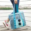 Bolsa de Playa de Viaje Estilo Coreano Bolsa de Almacenamiento Portátil para Exteriores Bolsa para Artículos de Tocador y Natación Bolsa de Almacenamiento Plegable de Malla Bolsa de Viaje