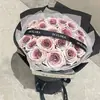 Presente de Dia dos Professores: Sabonete Flor Rosa Gelo Triturado Azul, Flor Eterna, Buquê de Presente de Aniversário para Amigos Homens e Mulheres