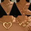 Collar Colgante Simple de Amor Transfronterizo Europeo y Americano Estilo Frío Retro Cadena para Clavícula en Forma de Corazón Fabricante Venta al por Mayor