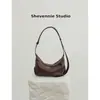 Coreia do Sul Pequena Bolsa de Couro de Vaca Sob o Braço Ombro Couro Genuíno Bolsa Dumpling High-end Transversal Elegante Bolsa Feminina