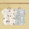 Ropa de bebé, Ropa de verano, Mamelucos para bebés recién nacidos, Batas de manga corta para Luna Llena y 100 Días, Verano delgado estilo coreano suave