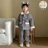 Pijama Infantil Inverno Espessado Meninas Quente Forrado com Fleece Bebê Acolchoado de Três Camadas Conjunto de Roupa de Casa Infantil Meninos