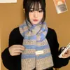 Bufanda de Rayas Atmosférica Estilo Coreano para Mujer Otoño e Invierno 2025 Nuevo Retro Versátil Cálida Estudiante a Prueba de Frío Bufanda de Punto