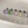 Pendientes Planos en Espiral de Trébol de Cuatro Hojas Super Brillantes para Mujer, Acero de Titanio, Cuidado Delicado para Perforaciones, de Alta Gama, Dulces y Versátiles