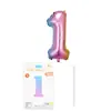 Globo de Número de Película de Aluminio de 16 pulgadas Deluxe Empaque Individual Paquete de Cartón Globo de Papel de Aluminio Decoración para Fiesta de Cumpleaños Arreglo Venta al por Mayor