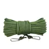 [20m largo verde militar grueso] cuerda de amarre con núcleo de alambre de acero de nailon tendedero cuerda de secado para ropa para exteriores a prueba de viento y antideslizante