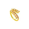 Popular Anel de Ouro Sanduíche Vietnamita Estilo Levemente Luxuoso Transfronteiriço Anel de Espiga de Trigo com Zircônia Joia Feminina Elegante de Ouro Imitado Duradoura