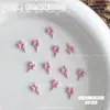 Conjunto Misto de Decorações para Unhas com Laços de Resina Rosa de 12 Peças, Acessórios Populares 3D de Laços para Unhas DIY