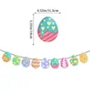 Decoración Transfronteriza Temática de Pascua Una Pieza Feliz Pascua Bandera Desplegable de Huevo Conejo Decoración Colgante Espiral
