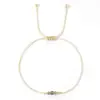 Pulseras Sencillas de Piedra Natural Europeas y Americanas, Pulseras de Cuerda Fina Beige, Joyería Apilable de Verano, Al por Mayor en Stock