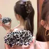 Presilha Banana Estampa Leopardo Floral Retrô 2025 Nova Grampo de Cabelo Acessório para Rabo de Cavalo Alto Volume de Cabelo Acessório de Cabeça na Parte de Trás da Cabeça