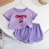 Conjunto de Verano Elegante para Niñas 2026 Nuevo Estilo de Algodón de Manga Corta de Dos Piezas para Niños Pequeños