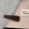Peine de Pelo Ovalado de Felpa para Otoño e Invierno Coreano, Pinza Lateral de Gama Alta, Peine de Pelo Elegante y Versátil, Accesorio para el Cabello para la Parte Posterior de la Cabeza, Estilo Nuevo