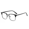 Novos Óculos Myopia com Lentes que Mudam de Cor e Filtro de Luz Azul para Homens e Mulheres, Ultra-Leves, Armação Quadrada Fashion com Grau, Óculos Lisos Meia-Armação Cinza Gelo