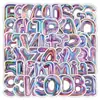 60 Piezas de Pegatinas Alfanuméricas de Colores 3D Transfronterizas, Globos de Letras de Película de Aluminio Coloridos, Pegatinas Impermeables para Tazas de Agua