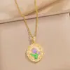 Colar Estilo Pintura a Óleo Jardim de Monet Elegante Niche Luxo Leve Francês Retrô Simples Versátil Sem Cor Acessórios