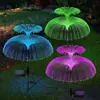 Lámpara de Medusa Solar LED Fibra Óptica Luz de Atmósfera Colorida Decoración de Paisaje para Jardín Patio Luz de Césped de Suelo Colorida