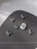 1000 Piezas de Decoraciones de Moños para Uñas de Aleación Mixta, Moños de Cinta Huecos, Pedrería Plateada para Uñas, Al por Mayor