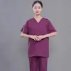 Roupas de Lavar à Mão em Poliéster-Algodão para Homens e Mulheres, Roupas Cirúrgicas de Manga Curta, Roupas de Trabalho para Enfermeiros e Médicos, Roupas para Esfoliação Oral, Conjunto Dividido, Secagem Rápida