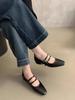 Zapatos Mary Jane Super Suaves y Cómodos Estilo Nuevo Primavera 2026 con Correa de Doble Hebilla, Punta Cuadrada y Tacón Grueso para Mujer, Tacón Bajo, Boca Poco Profunda, Zapatos de Una Sola Correa