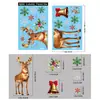 Decorações de Natal, renas, boneco de neve, adesivos de vidro, vitrines de shopping centers, Papai Noel de desenho animado, adesivos eletrostáticos