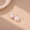 Aretes de Gancho para Zapatos de Tacón Alto con Perlas Grandes de Lujo Ligero, Aretes de Nicho, Aretes Populares, Diseño Único, Aretes Elegantes y Versátiles para Mujer