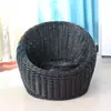 Cadeira de lazer preguiçosa de Rattan para hotéis e pousadas, assento individual de vime natural trançado à mão para espaços pequenos