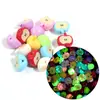 Color acrílico caricatura manzana luminosa agujero vertical cuentas fluorescentes cuentas de modelado pulsera educativa para niños joyería DIY