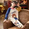 Suéter de Algodón Holgado para Primavera y Otoño para Niños y Niñas de Tallas Mediana y Grande Ropa de Casa Pijamas Pantalones de Manga Larga de Dibujos Animados para Adolescentes