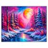5diy Pintura de Diamantes Diamante Completo Paisaje Nocturno Aurora de Ensueño Material de Pegatina Hecho a Mano Bordado de Diamantes del Paisaje Diamante Brillante