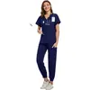 Uniformes de quirófano hechos a medida con impresión digital, tela elástica en cuatro direcciones, uniformes de enfermería, ropa de trabajo médica para exámenes físicos, pedidos de lotes pequeños sin cantidad mínima de pedido
