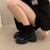 Populares Botas de Moda Elásticas de Gamuza Estilo Francés para Mujer Otoño 2025 Botas Martin Adelgazantes que Aumentan la Altura Botas Cortas de Suela Gruesa Botas Ajustadas