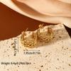 Brincos europeus e americanos de luxo retrô de alta qualidade com padrão de amor dourado em forma de crescente em forma de c, brincos de titânio, aço, ouro 18k