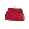 Bolsa para monedas de mujer con clip de piel sintética con forro de poliéster, bolsa para monedas de mujer de piel sintética con clip de hierro de 4 pulgadas
