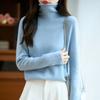 Suéter de Lana de Cuello Alto para Mujer, Corte Holgado, Elegante Prenda Básica, Suéter de Manga Larga de Cuello Alto Sin Costuras para Otoño e Invierno