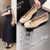 Zapatos planos pequeños de piel de vaca de primera capa para mujer 2025 Verano Nuevo estilo Boca poco profunda Cuero genuino Tacón bajo Charol Casual Zapatos de mujer Dropshipping