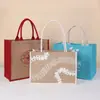 Bolsas de Linho de Grande Capacidade, Bolsas de Mão de Algodão e Linho Pintadas à Mão Personalizadas, Sacolas de Tote de Linho de Alta Qualidade Personalizadas