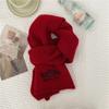 Bufanda de Lana Tejida Nueva 2025 para Niñas en Otoño e Invierno Estilo Coreano de Alta Gama Bufanda Cálida con Letras Protector de Cuello Chal