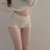 Costura alta menina elástico cintura alta mulheres cueca barriga contraindo menina outono e inverno algodão virilha cintura doce cuecas mulheres