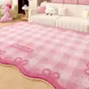 Alfombra de Imitación Cachemir con Lazo a Cuadros para el Hogar, Linda para Sala de Estar, Sofá, Antideslizante, Resistente a la Suciedad, Tapete para Mesa de Café, Manta de Cama para Dormitorio