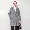 Nuevo abrigo de lana de doble cara para otoño e invierno para mujer, de longitud media, cruzado, moderno y adecuado para el trabajo