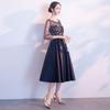 Vestido de Noche Azul para Mujer Sensación de Alta Gama Elegante Banquete Lujo Ligero Nicho Alta Gama Vestido de Brindis para Banquete de Boda de Madre