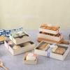 Caja Plegable para Pastel de Cuatro Compartimentos, Caja para Cortar Fruta de Sushi, Caja de Papel-Plástico para Snacks de Pato, Caja de Empaque de Nueve Compartimentos